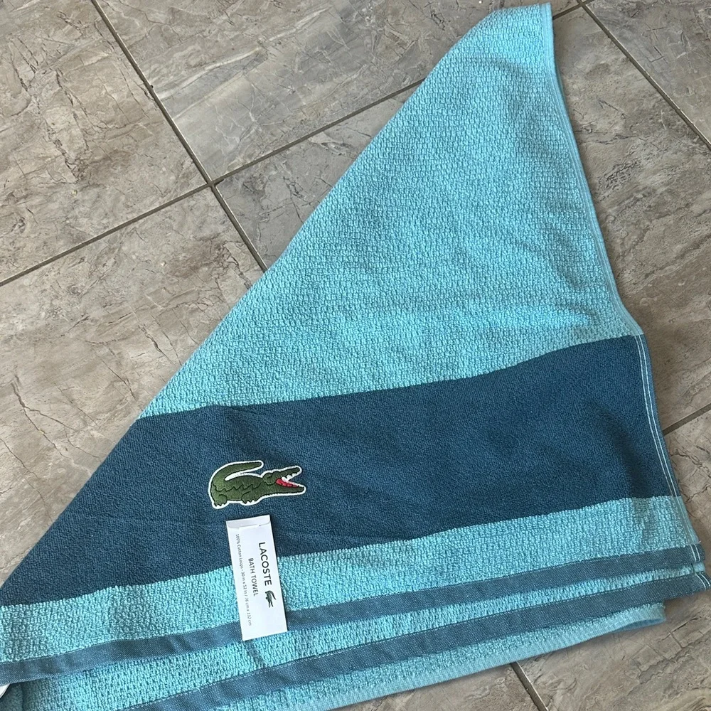 Lacoste Aqua and Teal Towel